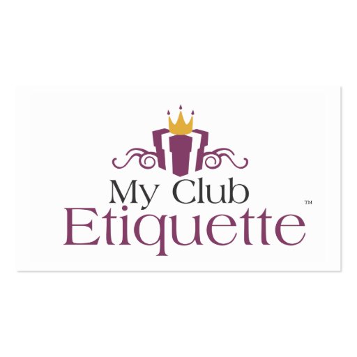Business Cards- My Club Etiquette (back side)