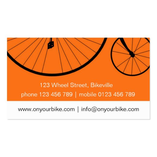 business cards > on your bike [pink : orange] (back side)