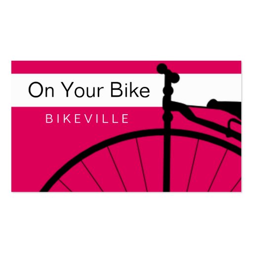 business cards > on your bike [pink : orange]