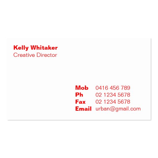 business cards > urban photography  [red] (back side)