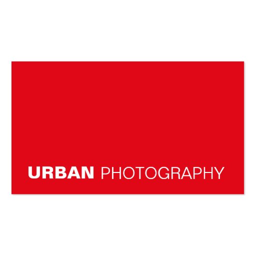 business cards > urban photography  [red] (front side)