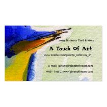 modern, business, cards, watercolor, desings, business cards with texture, artful, designs, artist, blue, green, sleek, unique, ginette, eye catching, ooak, customizable, professional, trendy, stylish, hip, young, fresh, original, from art, lime, lemon, yellow, pale, soft palette, art, Business Card with custom graphic design