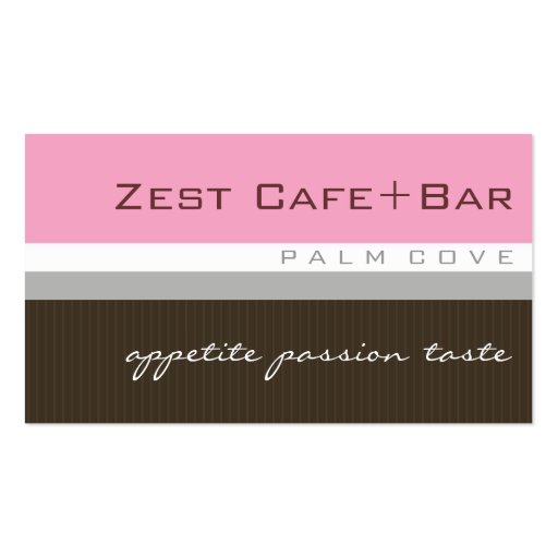 business cards > zest [baby pink+chocolate]