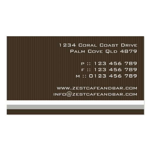 business cards > zest [hot pink+chocolate] (back side)