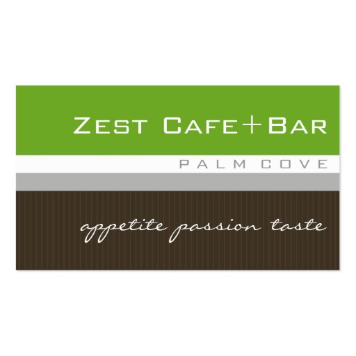 business cards > zest [lime+chocolate] (front side)