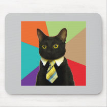 Business Cat Advice Animal Meme Mouse Pad