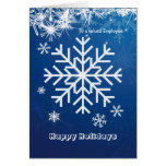 Business Christmas Employee - white snowflakes on Greeting Cards