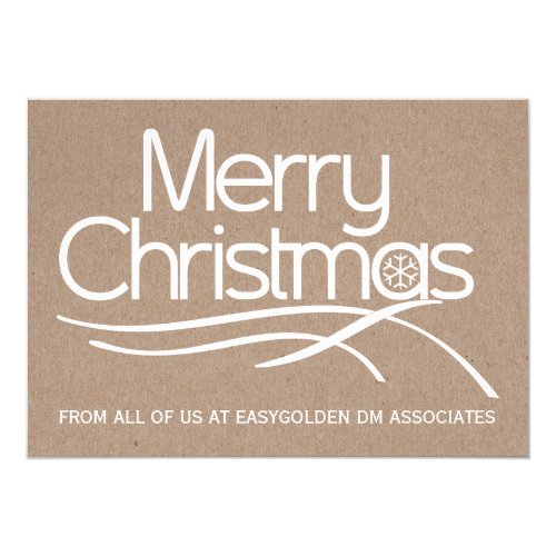 Business Christmas rustic typography holiday 5x7 Paper Invitation Card