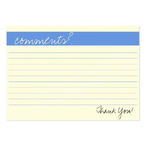Business Comment Card Large Business Cards (Pack Of 100) Zazzle