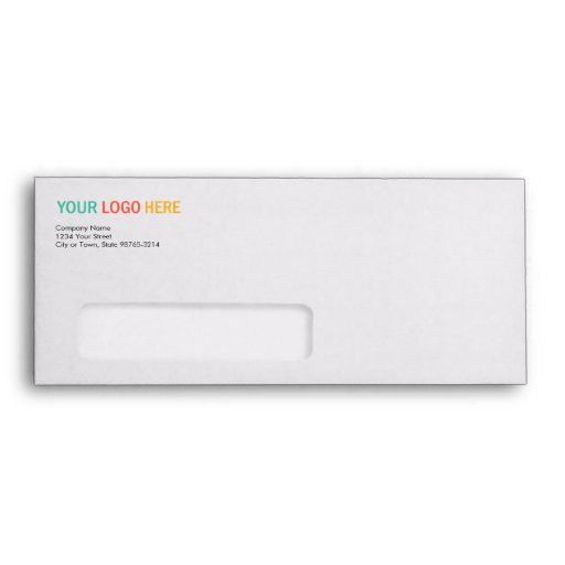 Business company logo return address custom print envelope Zazzle