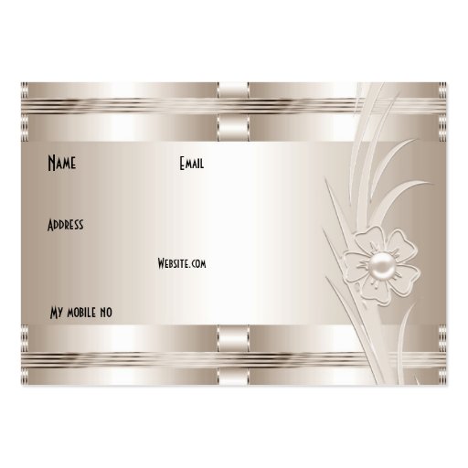 Business Cream Art Deco Floral Business Cards (back side)