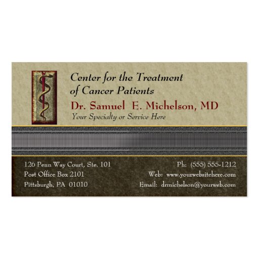Business Elegance Physician Business Card (front side)