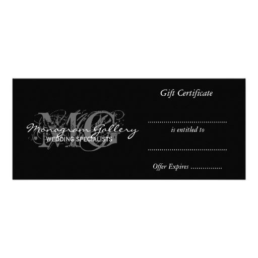 Business Gift Certificate Template with Monogram Announcement