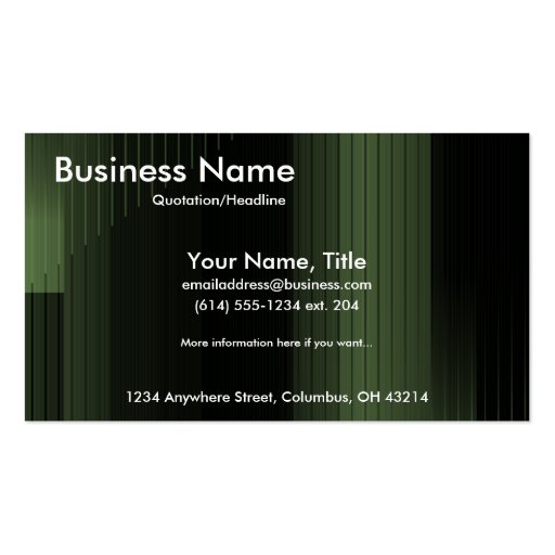 Business Green Stripes Business Cards (front side)