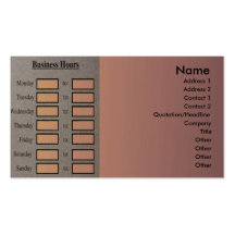 Business Hours Profile Card Business Card Template