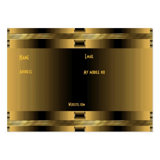 Business Old Gold Art Deco Business Cards (back side)