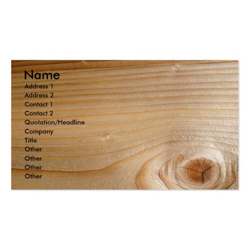 Business on Unfinished Wood Business Cards (front side)