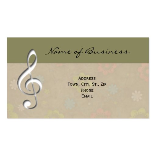 Business or Personal Music Card Business Card Template