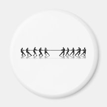 Business people tug of war competition refrigerator magnet
