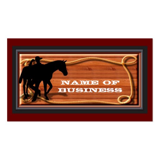 Business, Personal Western Style Card Business Card Template (front side)