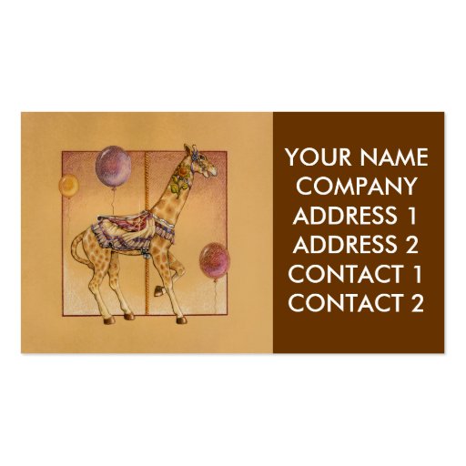 Business - Profile Card, - Carousel Giraffe Business Cards