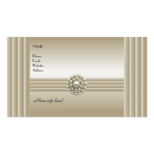Business Profile Card Elegant Pearl Gem Deco Business Cards (back side)