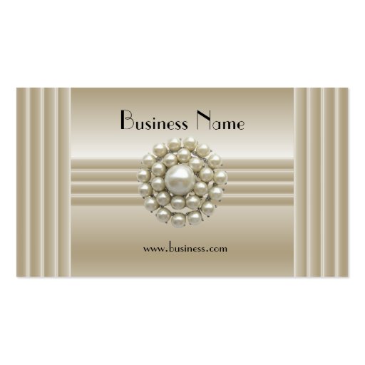 Business Profile Card Elegant Pearl Gem Deco Business Cards (front side)
