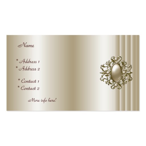 Business Profile Card Elegant Pearl Image Business Cards (back side)