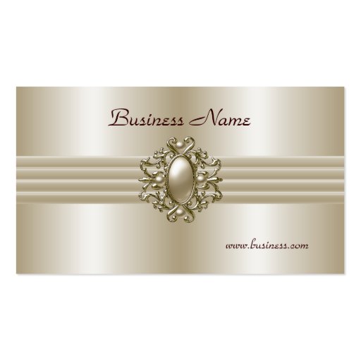 Business Profile Card Elegant Pearl Image Business Cards (front side)