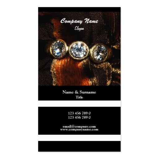 Business profile jeweler jewelery diamond business cards (front side)