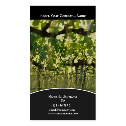 Business profile Winery vineyard grape Business Card Template (front side)
