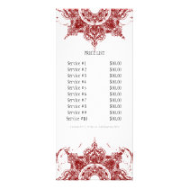 Business Rate Card - Toile Damask Swirl Floral Full Color Rack Card