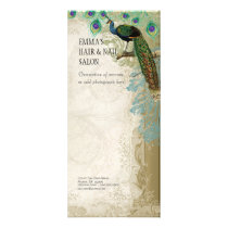 Business Rate Card Vintage Baroque Peacock Feather Custom Rack Cards