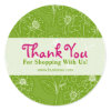 Business Thank You Pressed Flowers Lime Green sticker