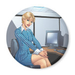 Business Woman, Career Girl Sexy Pinup by Al Rio magnets