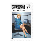 Business Woman, Career Girl Sexy Pinup by Al Rio postage