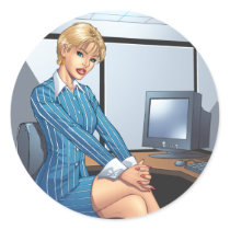 Business Woman, Career Girl Sexy Pinup by Al Rio stickers by AlRioArt Business Woman, Career Girl Sexy Pinup by Al Rio stickers