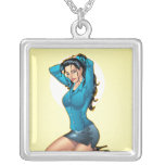 Business Woman Pulling Her Hair Up and Ready to Go Necklaces