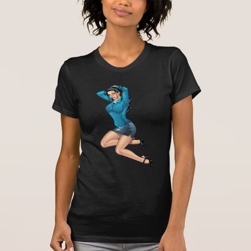 Business Woman Pulling Her Hair Up and Ready to Go T-shirt