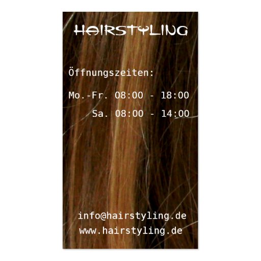 Businesscard Hairstylist Business Card Template (back side)