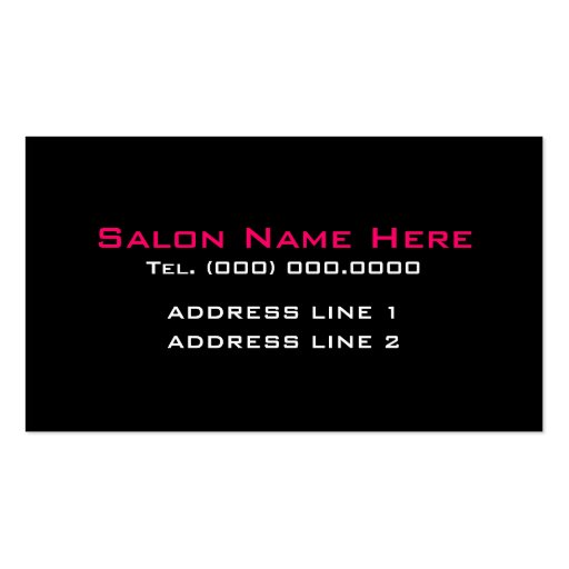 Businesscards For Cosmetologists Business Card Templates (back side)