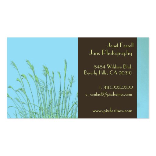 Businesscards template, weed grass business card template (back side)