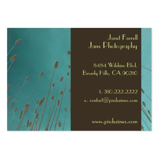 Businesscards template, wheat grass business card templates (back side)