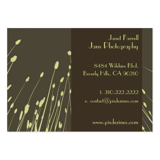 Businesscards template, wheat grass business card template (back side)