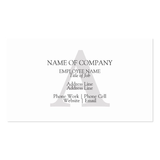 BusinessCards With Monograms  Profile Cards Business Cards (front side)