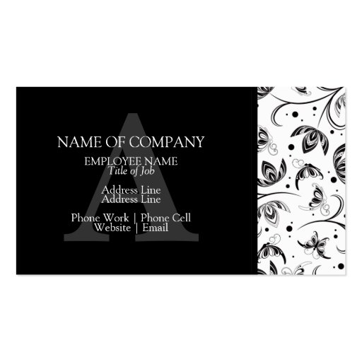BusinessCards With Monograms  Profile Cards Business Card (front side)
