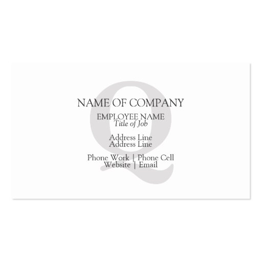 BusinessCards With Monograms  Profile Cards Business Card Templates (front side)