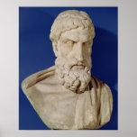 Bust of Epicurus Poster