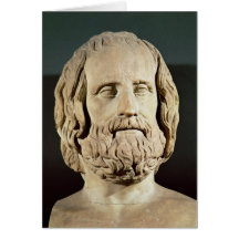 Bust of Euripides Greeting Cards