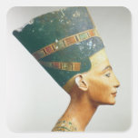 Bust of Queen Nefertiti, side view, from the studi Square Stickers